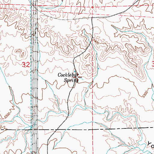 Topographic Map of Cockllbur Spring, CO