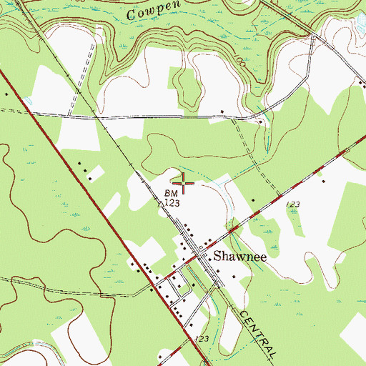 Topographic Map of Shawnee Division, GA