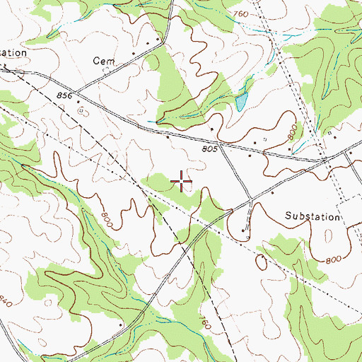 Topographic Map of Social Circle Division, GA