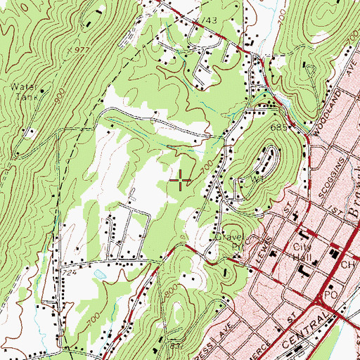 Topographic Map of Summerville Division, GA