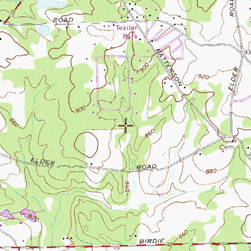 Topographic Map of Sunny Side Division, GA