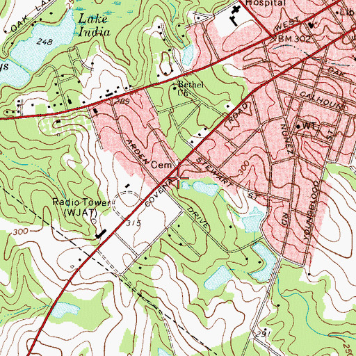 Topographic Map of Swainsboro Division, GA