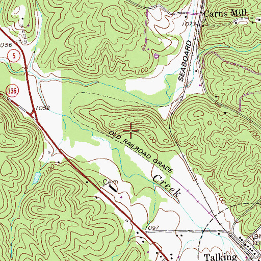 Topographic Map of Talking Rock Division, GA