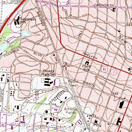 Topographic Map of Tifton Division, GA