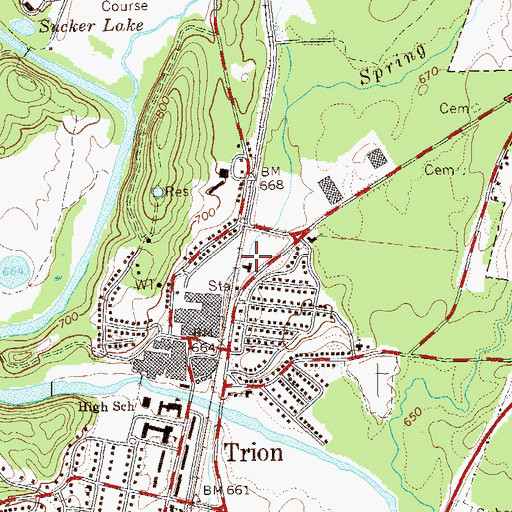 Topographic Map of Trion Division, GA