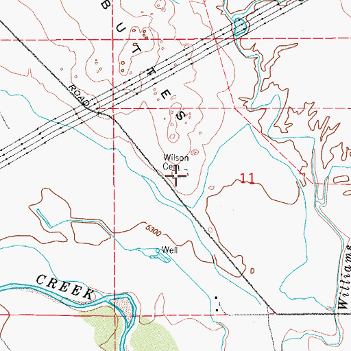 Topographic Map of Wilson Cemetery, CO