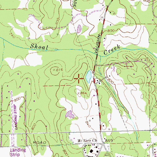 Topographic Map of Vaughn Division, GA