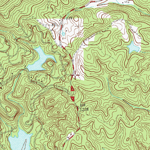 Topographic Map of Waleska Division, GA