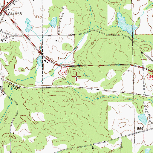Topographic Map of Warm Springs Division, GA