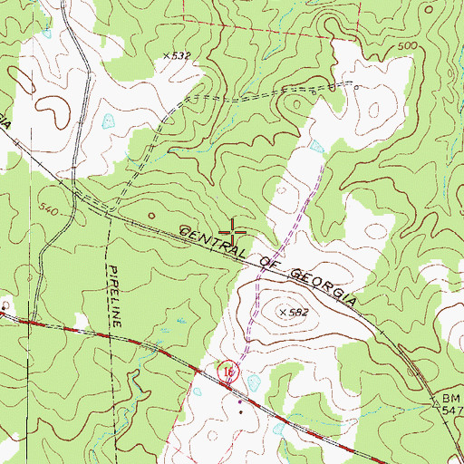 Topographic Map of Warrenton Division, GA