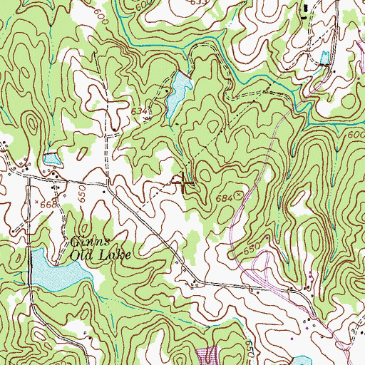 Topographic Map of Waverly Hall Division, GA