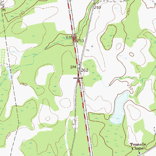 Topographic Map of West Calhoun Division (historical), GA