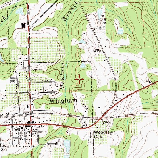 Topographic Map of Whigham Division, GA