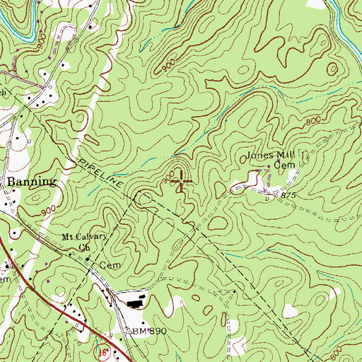 Topographic Map of Whitesburg Division, GA