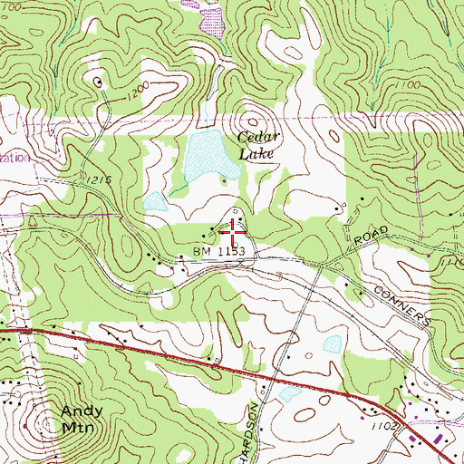 Topographic Map of Winston Division, GA