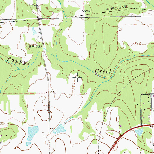 Topographic Map of Woodbury Division, GA