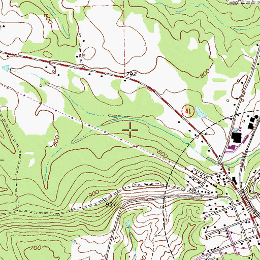 Topographic Map of Woodland Division, GA