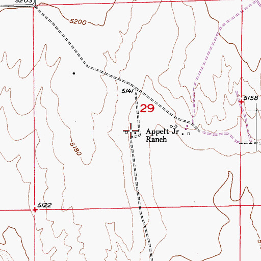 Topographic Map of Appelt Junior Ranch, CO