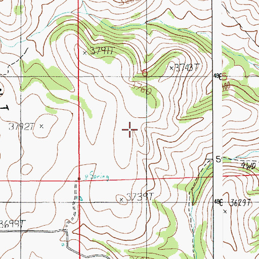 Topographic Map of Council Division, ID