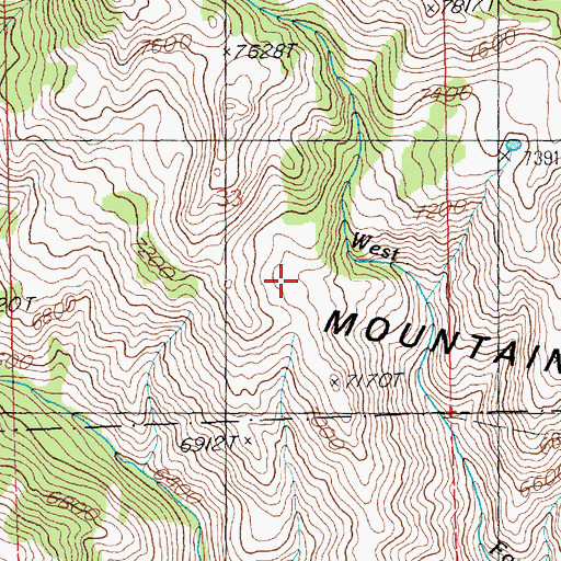 Topographic Map of East Camas Division, ID