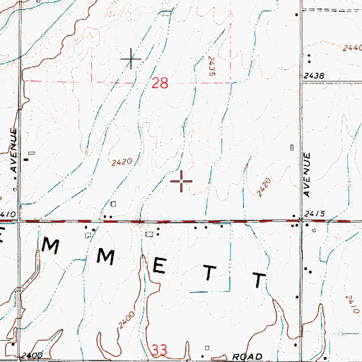 Topographic Map of Emmett Bench Division, ID
