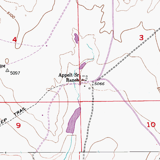 Topographic Map of Appelt Senior Ranch, CO