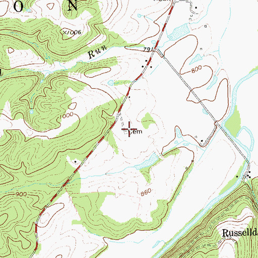 Topographic Map of Bane Cemetery, WV