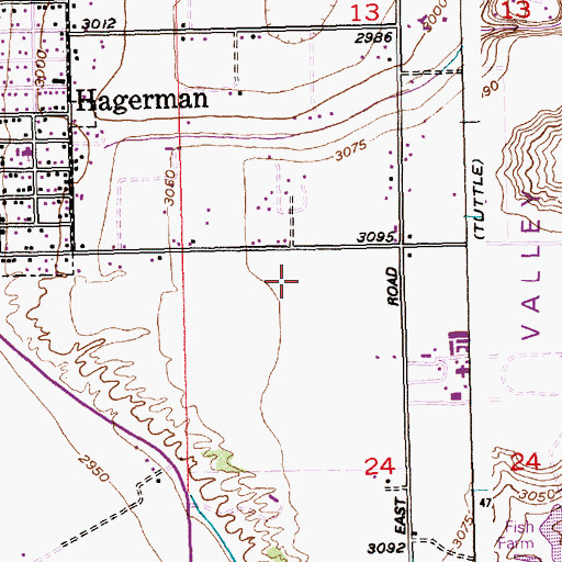 Topographic Map of Hagerman Division, ID