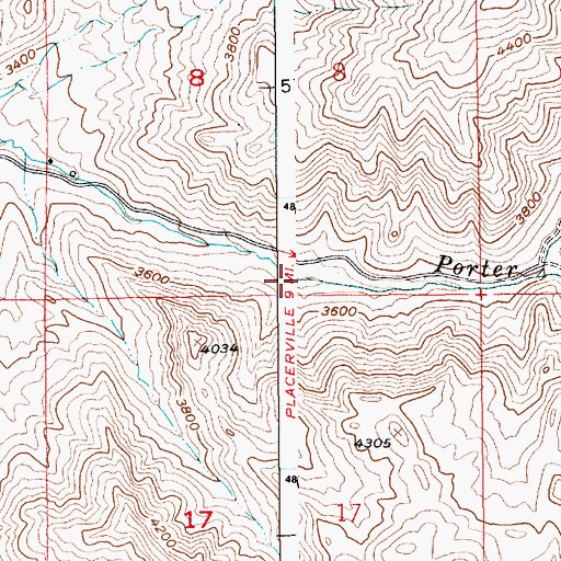 Topographic Map of Horseshoe Bend Division, ID