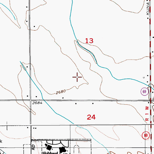 Topographic Map of Kuna Division, ID