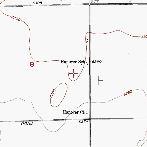 Topographic Map of Hanover Junior Senior High School, CO