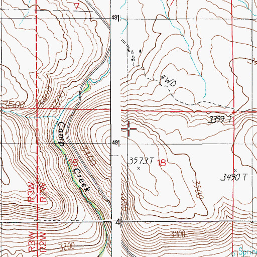 Topographic Map of Midvale Division, ID