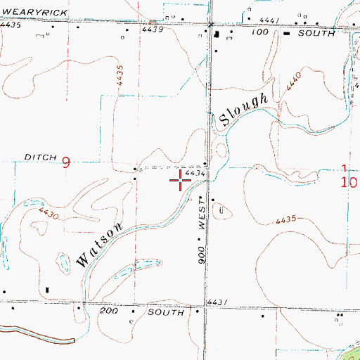 Topographic Map of Moreland Division, ID