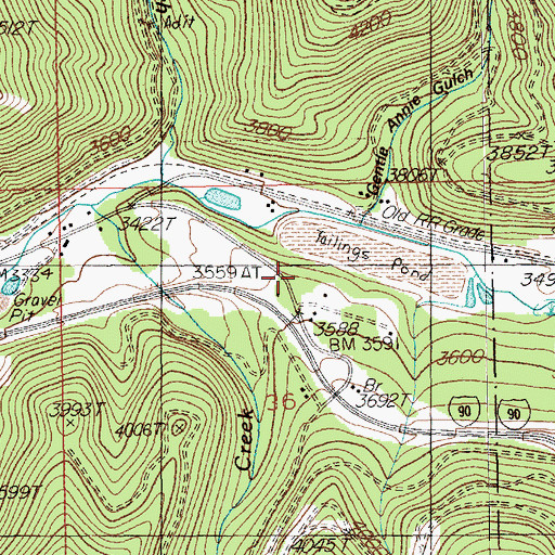 Topographic Map of Mullan Division, ID