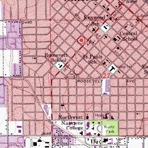 Topographic Map of Nampa Division, ID