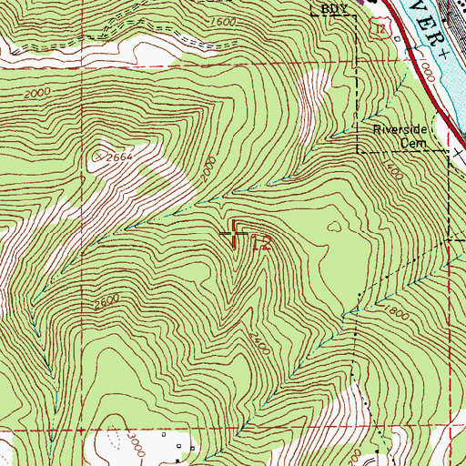 Topographic Map of Nez Perce Division, ID