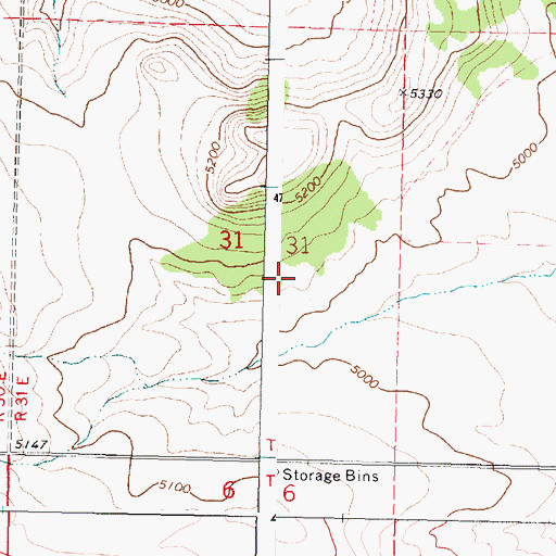 Topographic Map of Rockland Division, ID