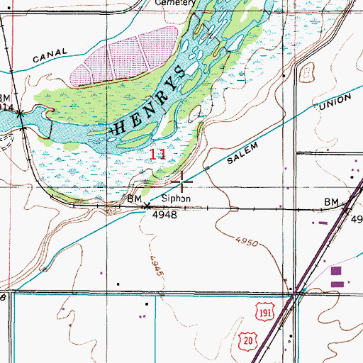 Topographic Map of Saint Anthony Division, ID