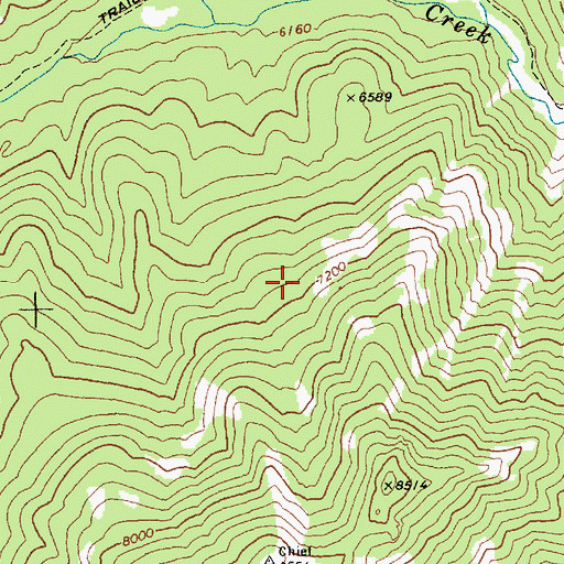 Topographic Map of Stibnite Division, ID