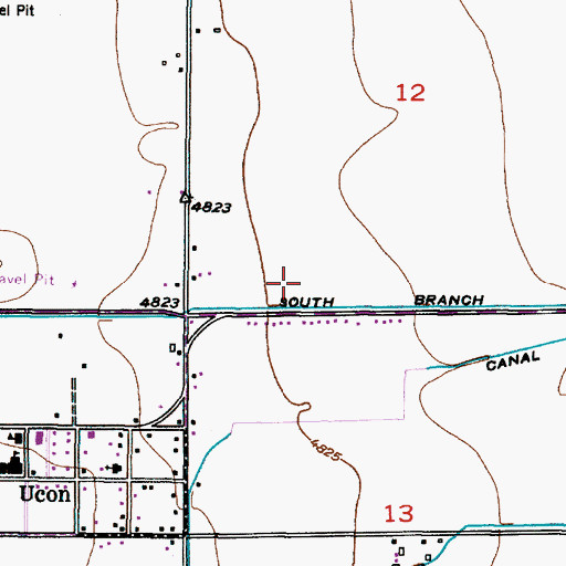 Topographic Map of Ucon Division, ID