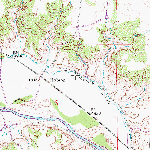 Topographic Map of Hobson Ditch, CO