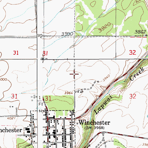Topographic Map of Winchester Division, ID