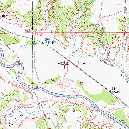 Topographic Map of Hobson, CO