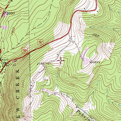 Topographic Map of Boswell Cemetery, WV