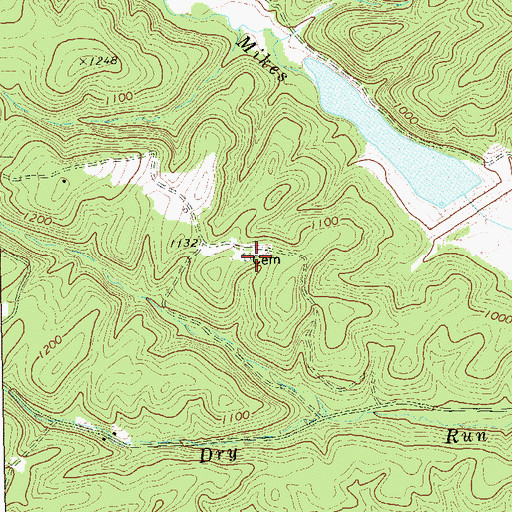 Topographic Map of Canon Cemetery, WV