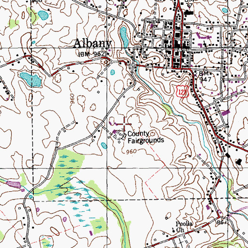 Topographic Map of Albany Division, KY