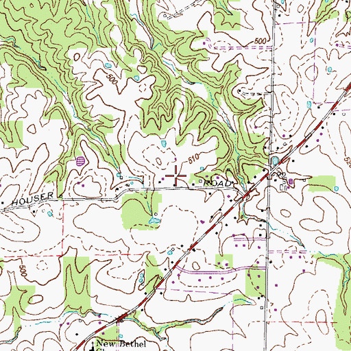 Topographic Map of Benton Division, KY