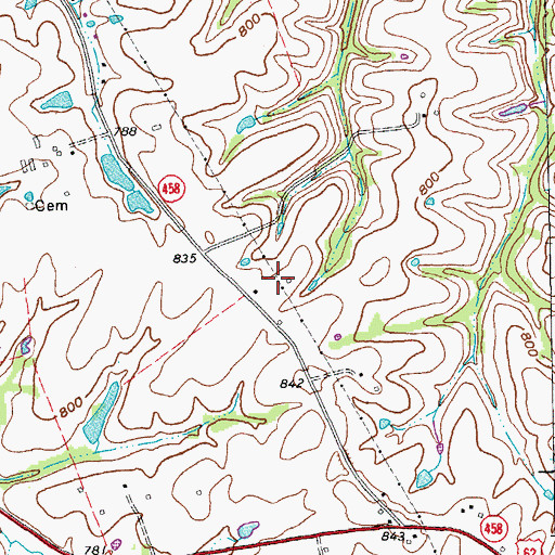 Topographic Map of Bloomfield Division, KY