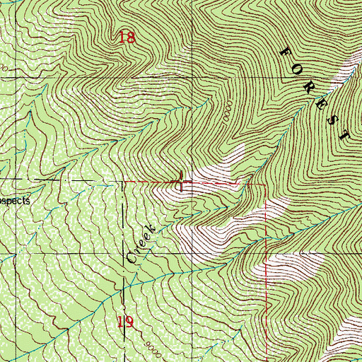 Topographic Map of Red Creek, CO