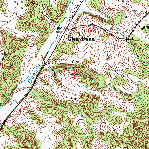 Topographic Map of Glen Dean-Vanzant Division, KY